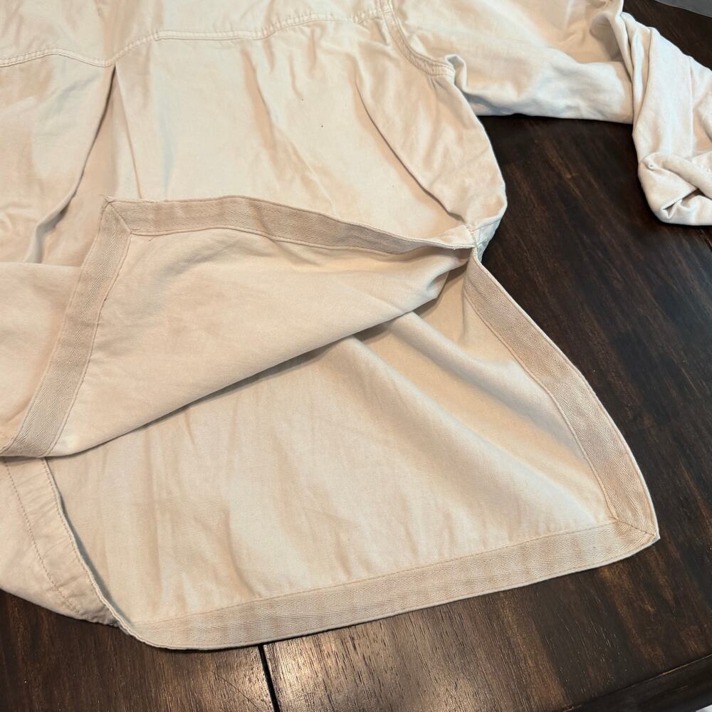 urban outfitters cotton khaki pullover hooded jacket split side hem womens M - Picture 7 of 8